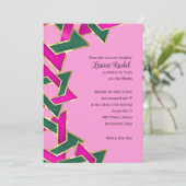 Bat Mitzvah Pink Green Star van David Kaart (Staand voorkant)