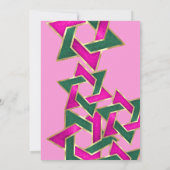 Bat Mitzvah Pink Green Star van David Kaart (Achterkant)
