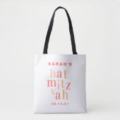 Bat Mitzvah Pink Modern Typografie Canvas tas (Voorkant)