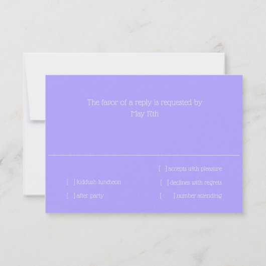 Bat Mitzvah Pink Paars Blue Star van David Kaart (Achterkant)