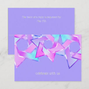 Bat Mitzvah Pink Paars Blue Star van David Kaart