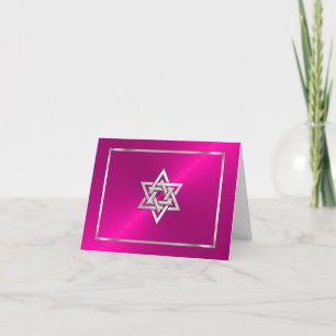 Bat Mitzvah Pink Sheen - Kaart met dank