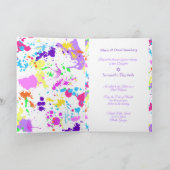 Bat Mitzvah Pink Turquoise Mauve Paint Splatter (Binnen)