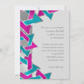 Bat Mitzvah Pink Turquoise Star van David Any Colo Kaart (Voorkant)