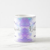 Bat Mitzvah Purple Watercolor Silver Script Modern Koffiemok (Center)