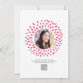 Bat Mitzvah QR Code Roze Foto Starburst Pop Retro Kaart (Achterkant)