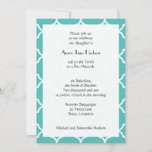 Bat Mitzvah - Quatrefoil Vorm - Blauw Wit Kaart (Voorkant)