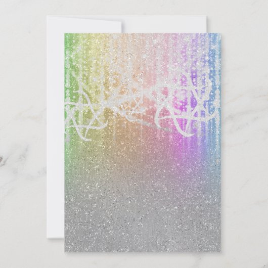 Bat Mitzvah Rainbow Extra Sparkly Kaart (Achterkant)