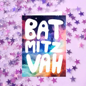 BAT MITZVAH  Rainbow Galaxy Congrats Kaart