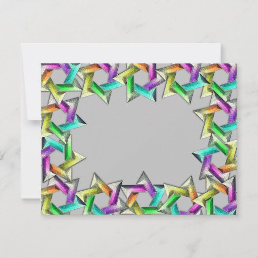Bat Mitzvah Rainbow Star Elke kleur RSVP (Voorkant)
