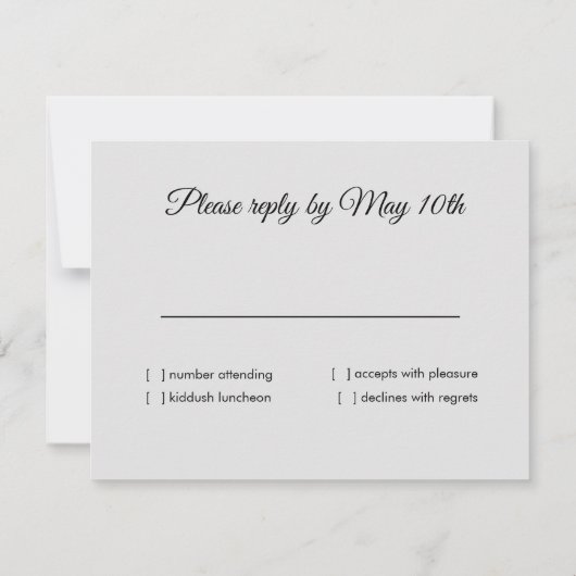 Bat Mitzvah Rainbow Star Elke kleur RSVP (Achterkant)