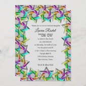 Bat Mitzvah Rainbow Star of David op elke kleur In Kaart (Voorkant / Achterkant)