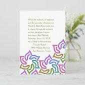 Bat Mitzvah Rainbow Star van David Invitation Kaart (Staand voorkant)