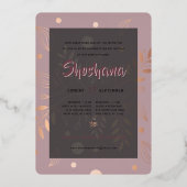 Bat Mitzvah REAL Roos Gold Modern Floral Folie Uitnodiging (Achterkant)