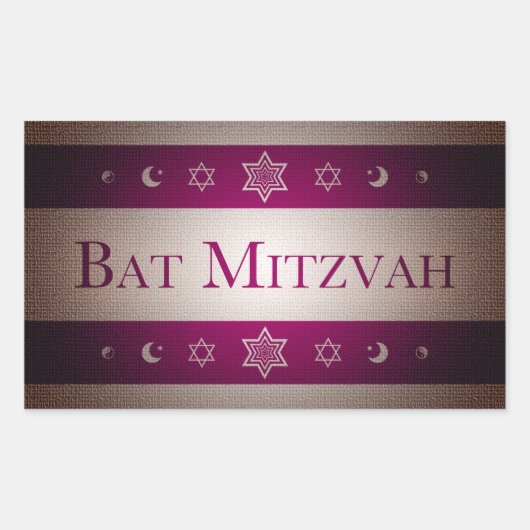 Bat Mitzvah Rechthoekige Sticker (Voorkant)