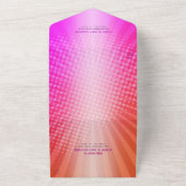 Bat Mitzvah Retro Boho Roze Sinaasappel Gradient B All In One Uitnodiging (Buitenkant)