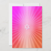 Bat Mitzvah Retro Boho Roze Sinaasappel Gradient B Kaart (Achterkant)