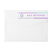 Bat Mitzvah Return Address Labels | PAARS + BLAUWG (Achterkant)