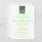 Bat Mitzvah - Rode boom van het leven die harten a Kaart (Voorkant)