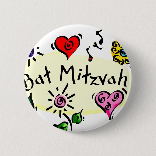 Bat Mitzvah Ronde Button 5,7 Cm (Voorkant)