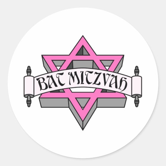Bat Mitzvah Ronde Sticker (Voorkant)
