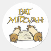 Bat Mitzvah Ronde Sticker (Voorkant)