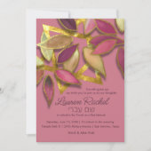 Bat Mitzvah Roos Bourgogne Waterverf bloemblaadjes Kaart (Voorkant)