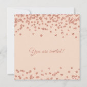 Bat Mitzvah Roos Gold Faux Glitter Confetti Blush Kaart (Achterkant)