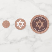 Bat Mitzvah Roos Gold Faux Glitter Glam Foto Confetti (Achterkanten)