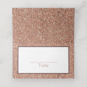 Bat Mitzvah Roos Gold Faux Glitter Party Escort Plaatskaartje (Binnenkant ongevouwen)