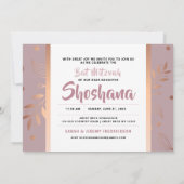 Bat Mitzvah Roos Gold Floral Kaart (Achterkant)