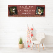 Bat Mitzvah Roos Gold Mazel Tov Voeg uw foto toe Spandoek (Insitu)