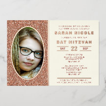 Bat Mitzvah Roos Gold Oval Photo Chic Roos Gold