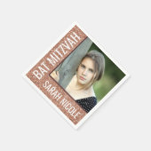 Bat Mitzvah Roos Gouden Glitter Glam Aangepaste Fo Servet (Hoek)