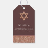 Bat Mitzvah Roos gouden ster van David dank u Cadeaulabel (Achterkant)