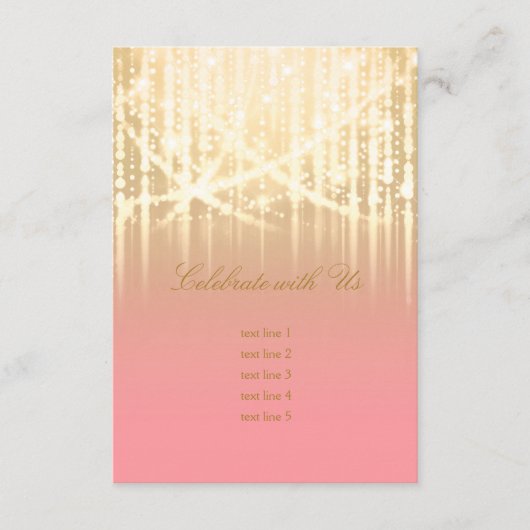 Bat Mitzvah Roos roze en goudlichte lichte verlich Kaart (Voorkant)