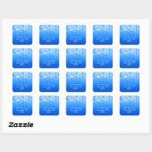 Bat Mitzvah Royal Blue Sparkly Lights Vierkante Sticker (Vel)