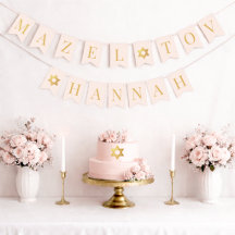 Bat Mitzvah Roze Goud Mazel Tov 6 Letter Meisjesna