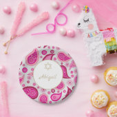 Bat Mitzvah Roze Goud Patroon Modern Papieren Bordje (Feest)