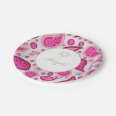 Bat Mitzvah Roze Goud Patroon Modern Papieren Bordje (Gekanteld)