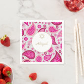 Bat Mitzvah Roze Goud Patroon Modern Servet (Insitu)