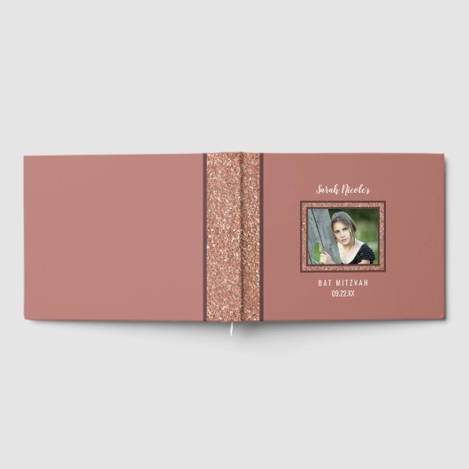 Bat Mitzvah Roze Goud Speciale Gelegenheid Foto Gastenboek (Volledig)