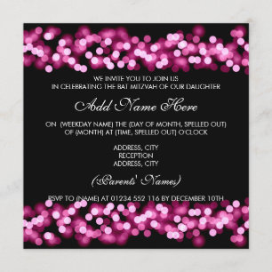 Bat Mitzvah Roze Hollywood Glam Kaart