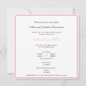 Bat Mitzvah Roze Satijnen Vlinder Glitter Kaart (Achterkant)