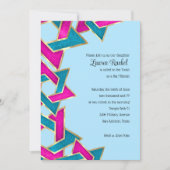 Bat Mitzvah Roze Turquoise Ster van David Kaart (Voorkant)