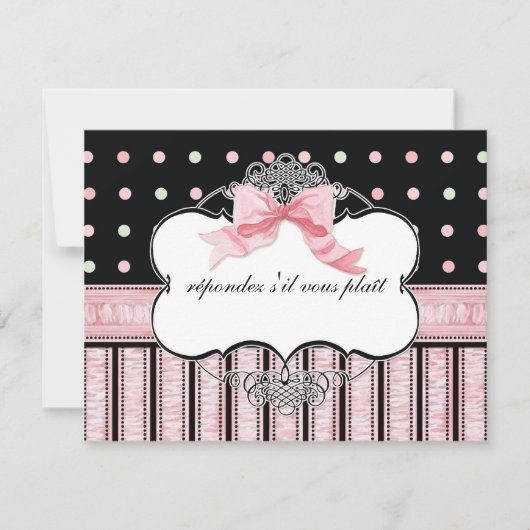 Bat Mitzvah RSVP-respons - Franse moedervlek RSVP Kaartje (Voorkant)