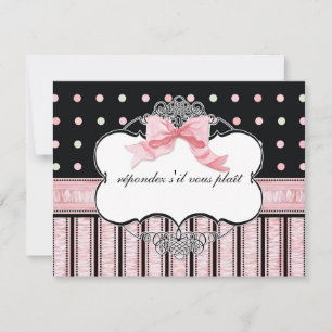 Bat Mitzvah RSVP-respons - Franse moedervlek RSVP Kaartje
