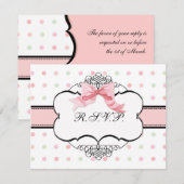Bat Mitzvah RSVP-respons - Franse moedervlek RSVP Kaartje (Voorkant / Achterkant)