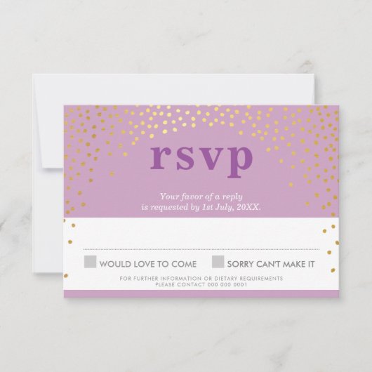 BAT MITZVAH RSVP rustieke schattige gouden confett (Voorkant)