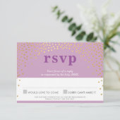 BAT MITZVAH RSVP rustieke schattige gouden confett (Staand voorkant)